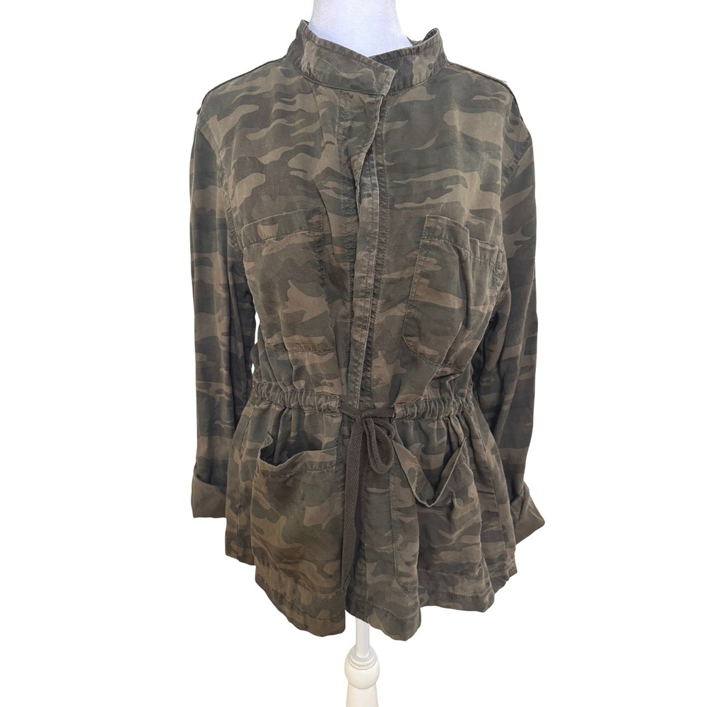 Social Standard Sanctuary Camo Jacket Women's XL Military w/Waist Tie